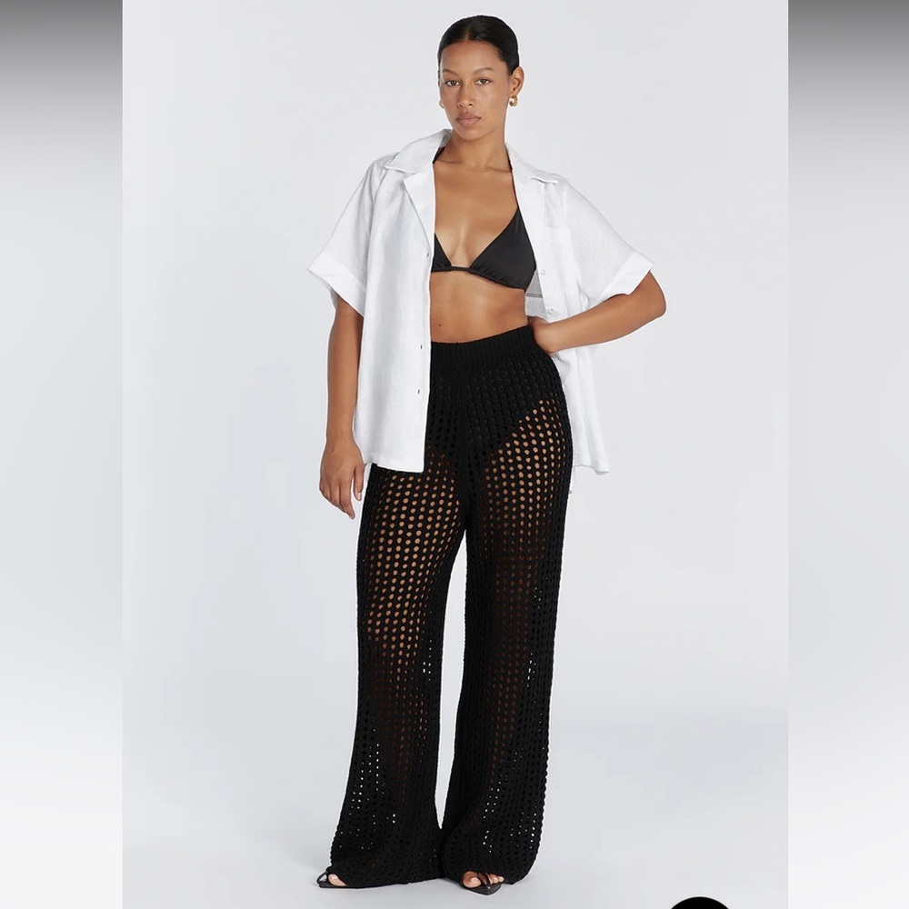 Black Crochet Cover Up Pants